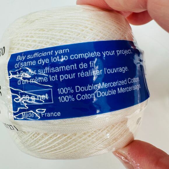 DMC Cebelia Crochet 167G 100% Mercerized Cotton Size 30 Bright White B5200 (4) - Picture 5 of 9